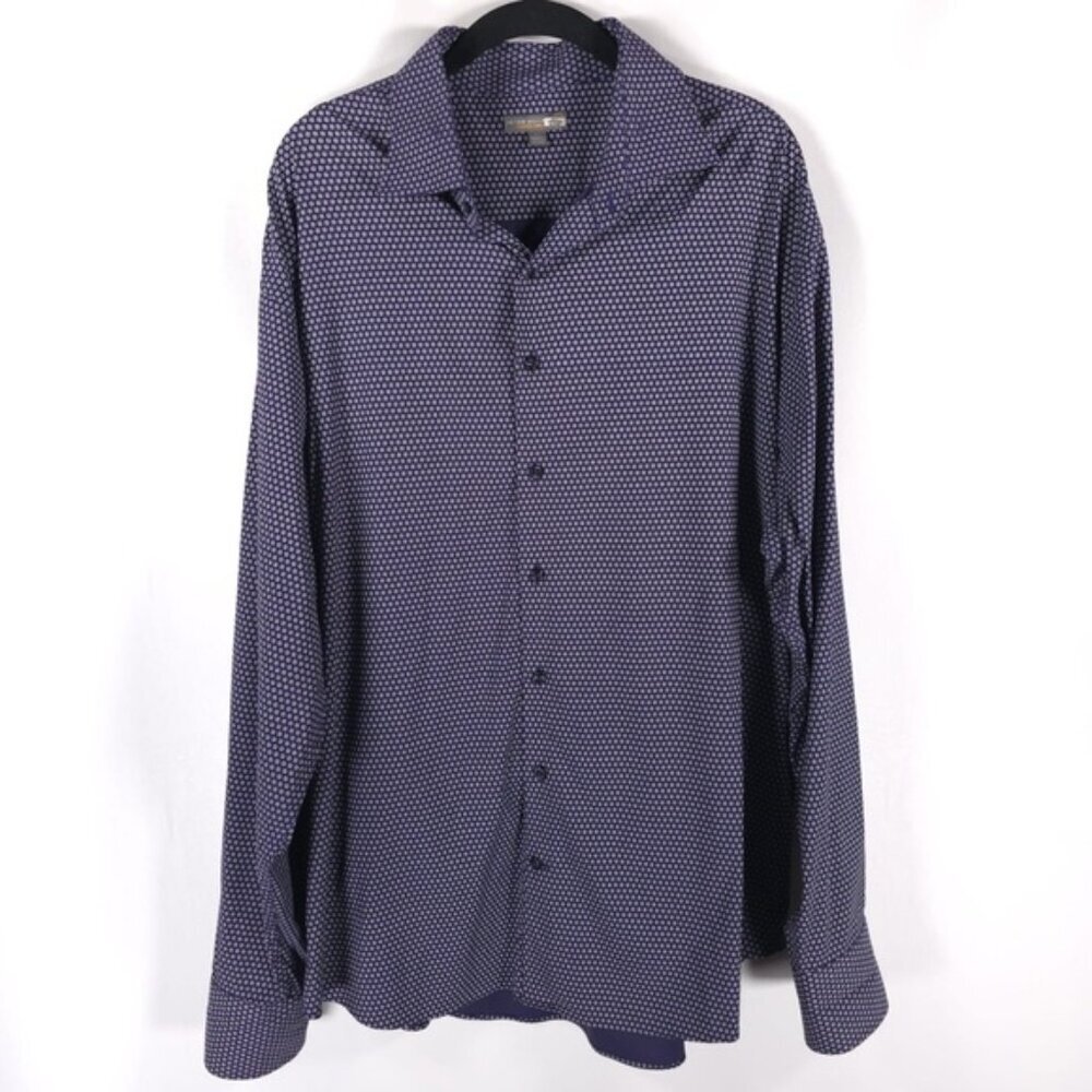 PETER MILLAR SUMMER COMFORT Men’s Geometric Houndstooth Long Sleeve‎ Shirt XL
